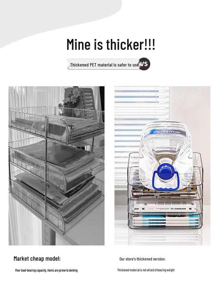 Acryl A4 Schreibtischorganizer: Transparentes Ablage- & Bücherregal