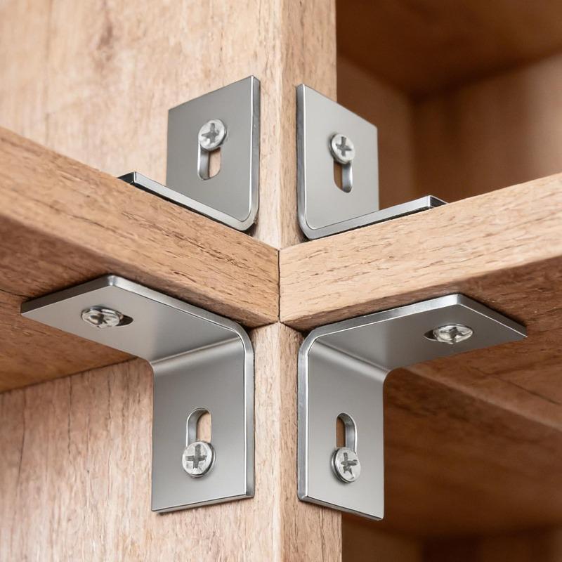 10/30pcs Universal Alloy Corner Brackets 90 Degree Right Angle Bracket for Wood Furniture Cabinet Connect Fastener Accessories