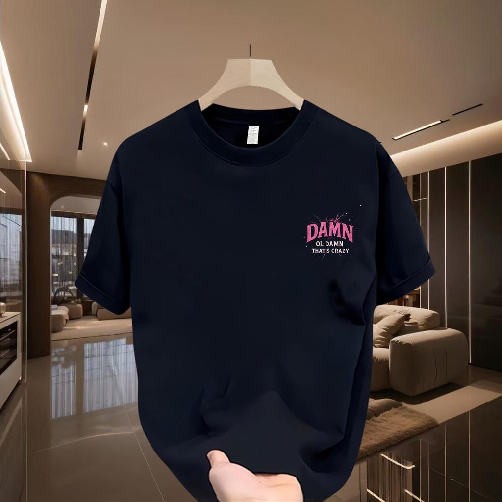Cross-Border Exclusive Explosive Goods, Good Goods 100% Pure Cotton, Heavy Trendy Brand Short-Sleeved Men'S Casual Fashion Versatile Loose T-Shirt