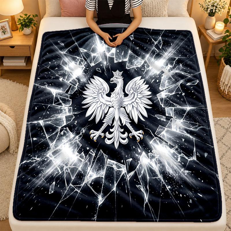 Flannel BlanketPoland Football Warm Soft Throw Blanket for Indoor Sofa Bed Living Room Use