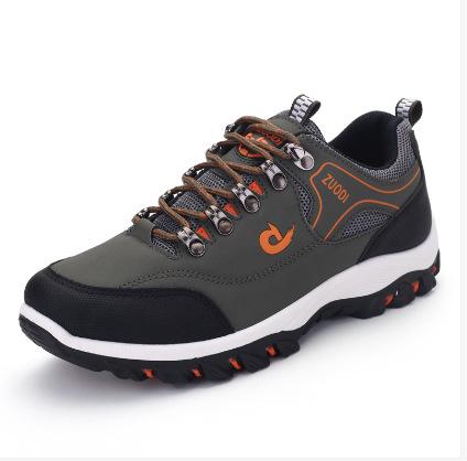 Spring and autumn large size outdoor hiking shoes men's travel shoes running shoes front lace-up color matching hiking shoes men's breathable