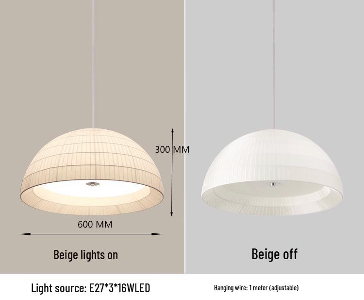 Minimalist Fabric Chandelier: Modern Decorative Lighting for Bedrooms, Studies, or Restaurants