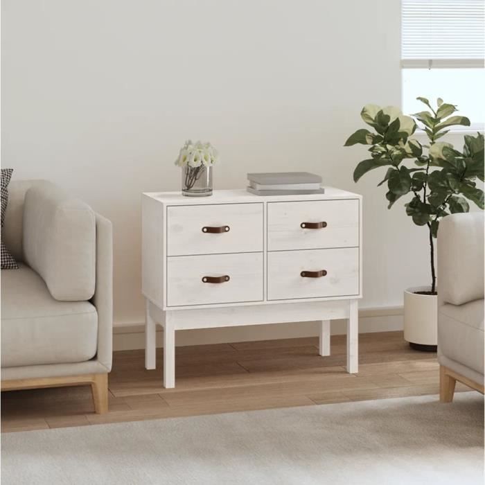 821740 vidaXL Armoire console Blanc 90x40x78 cm Bois de pin solide