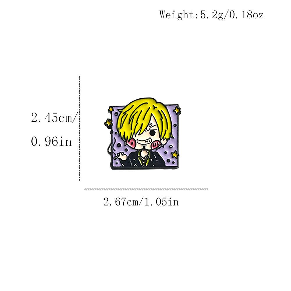 One Piece Anime Metal Brooch: Cute Zoro & Luffy Alloy Badge Pin