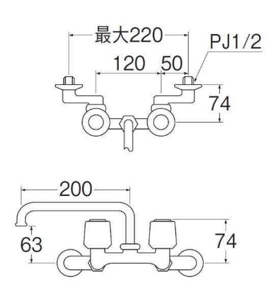 Sanei Kitchen Mixer Tap Climate Mixer Tap Climate CK211K (Cold Specification) Two-Valve (Cold Specification)