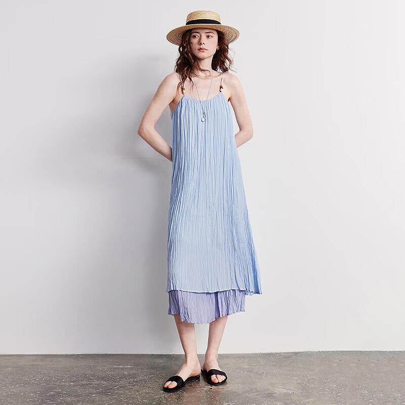 Chuyu Women's Light Blue Ruffle A-line Summer Dress