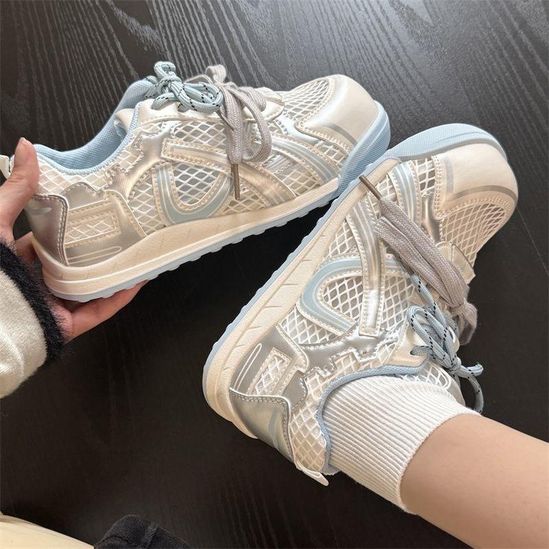thick-soled summer mesh breathable women's new board shoes niche thick-soled student casual sports shoes women's shoes