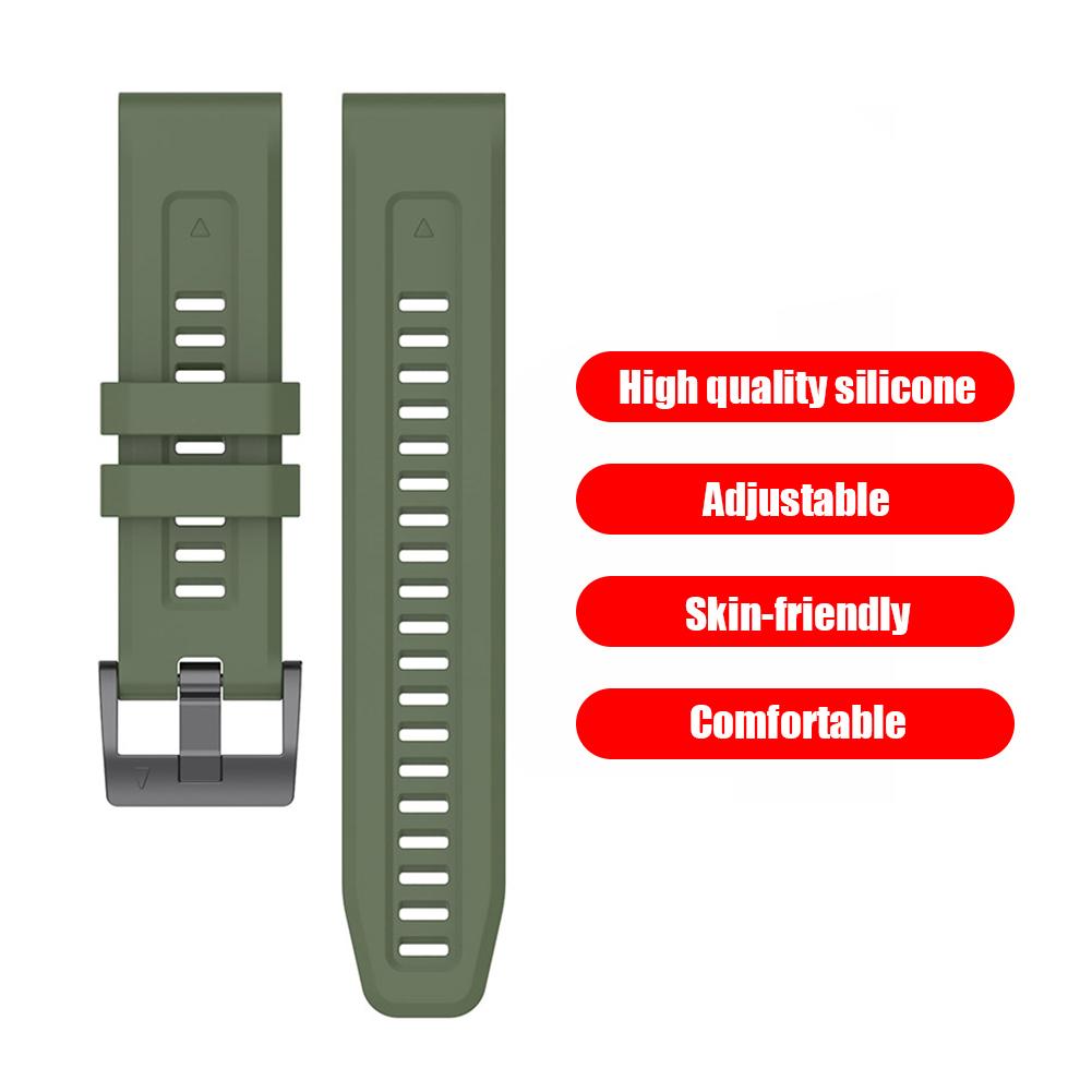 Silicone Wriststrap for Garmin Fenix 7 Strap 22mm Watchband (Dark Green