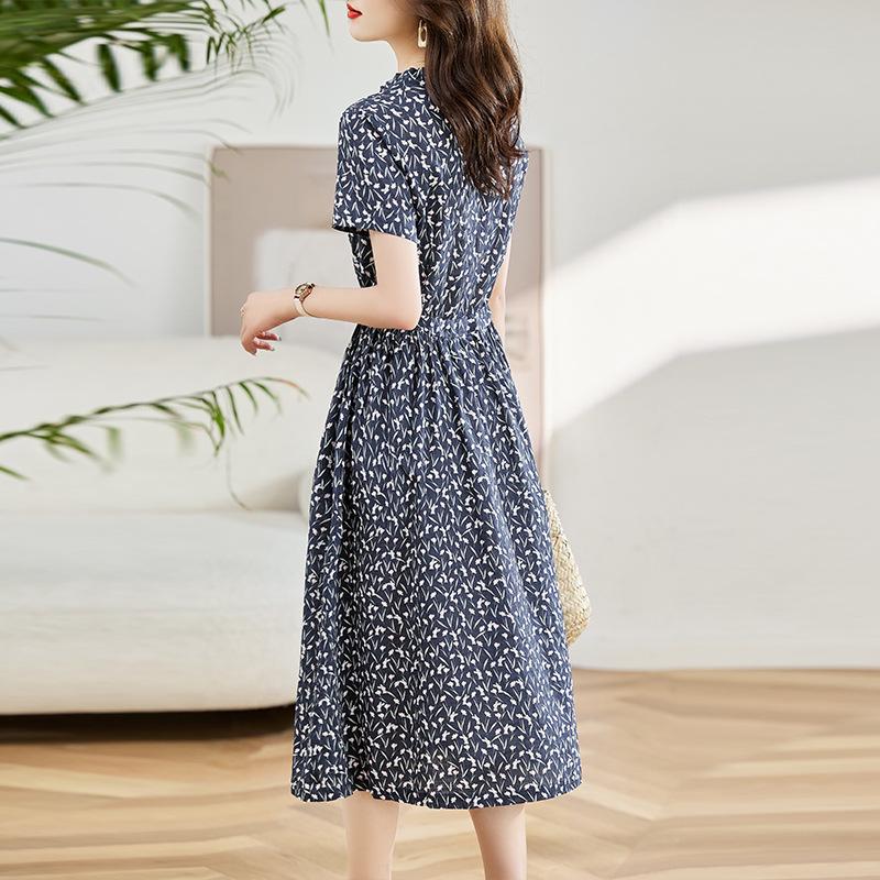 2023 Elegant Floral Cotton Linen Maxi Dress for Women – Summer, Waist-Cinching, Age-Reducing Fashion