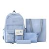 Primary and Secondary School Students' School Bag Tutoring Bag Four Piece Korean Version Small Fresh Large Capacity Backpack Student School Bag
