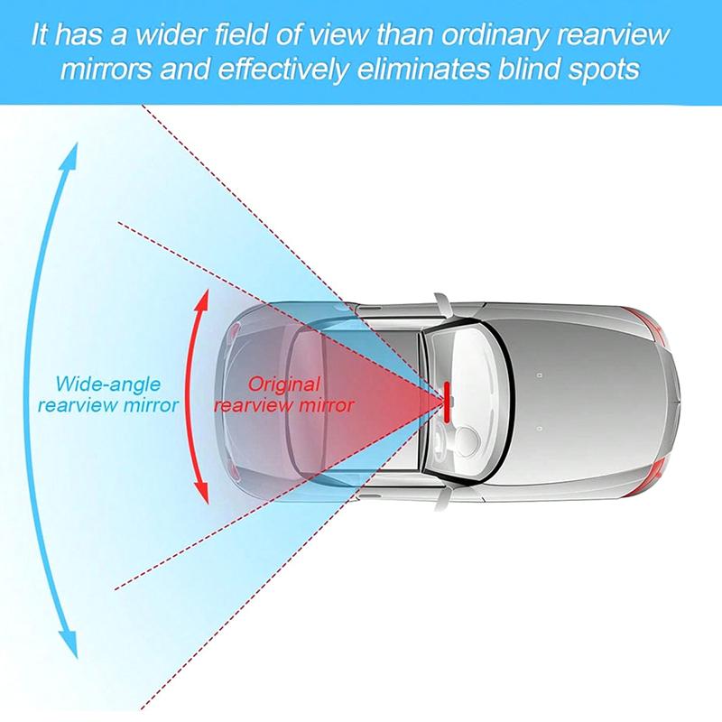 285Mm Wide Convex Interior Clip On Rear View Clear Mirror Universal Anti Glare Anti-Fog Panoramic Rear View Mirror Curved Mirror