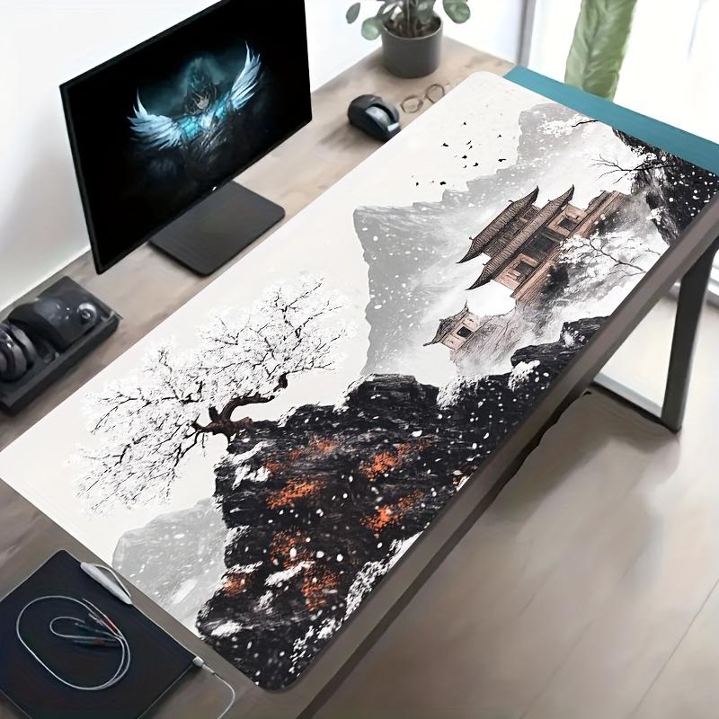 Chinese Style Snow Mountain Mouse Pad Large Nonslip Gaming Desk Mat Laptop Keyboard Tray Office Pc Esports Black