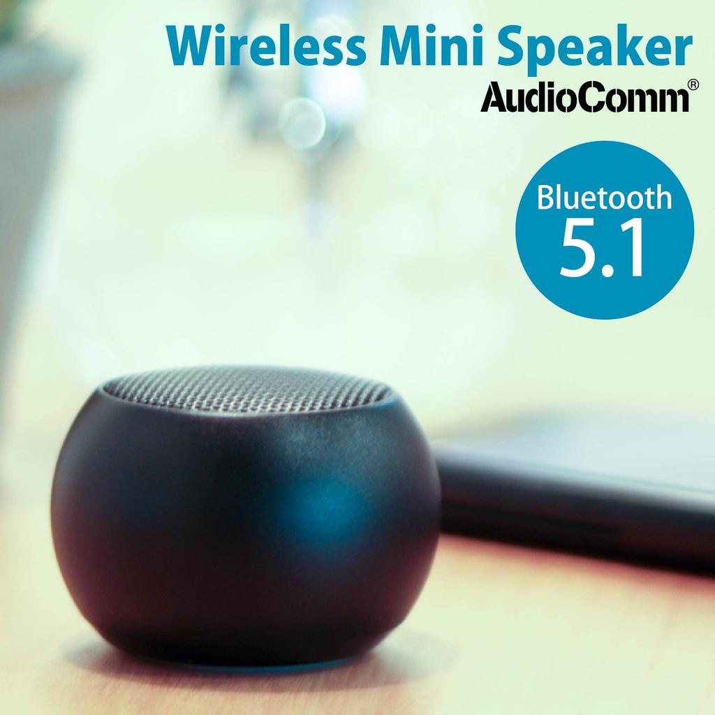 OHM AudioComm Wireless Mini Bluetooth Wireless Portable Speaker Speaker, Black, ASP-W50N-K (03-2417),