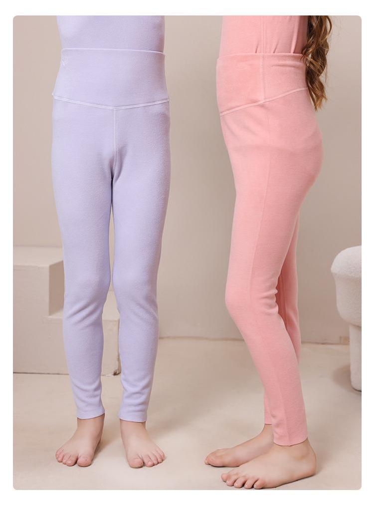 Children's High Waist Warm Autumn/Winter Pants - Boys' and Girls' Cozy Belly-Shaping Trousers