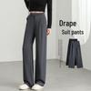 Women's Double Pleated Wide-Leg Trousers