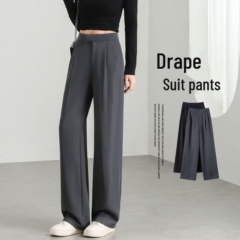 Women's Double Pleated Wide-Leg Trousers