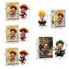 One Piece Handheld Luffy Solon Portgas·D· Ace Sitting Yamato versión Q juego de moda dibujos animados Anime coche ornamento rega