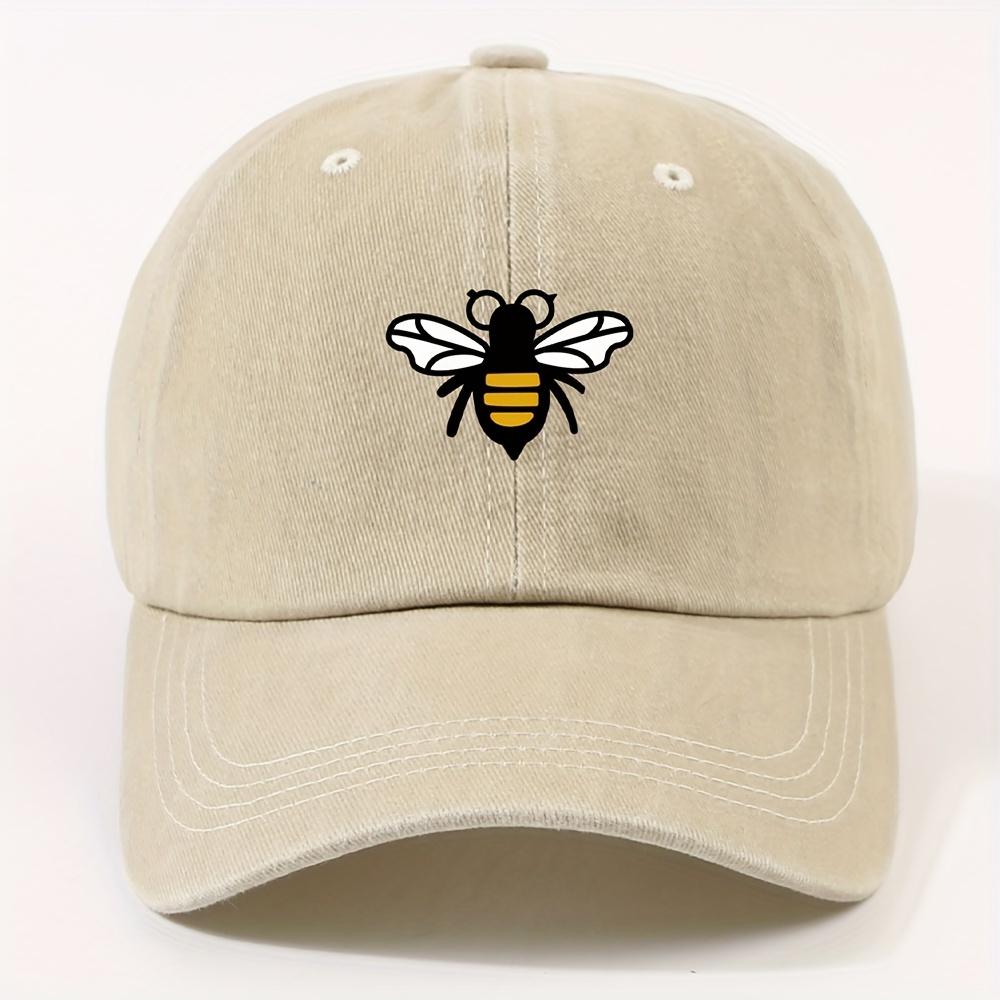 Fashionable Bee Patterned Baseball Cap for Both Men and Women, Casual Street Style Retro Duckbill Cap, Outdoor Travel and Hiking