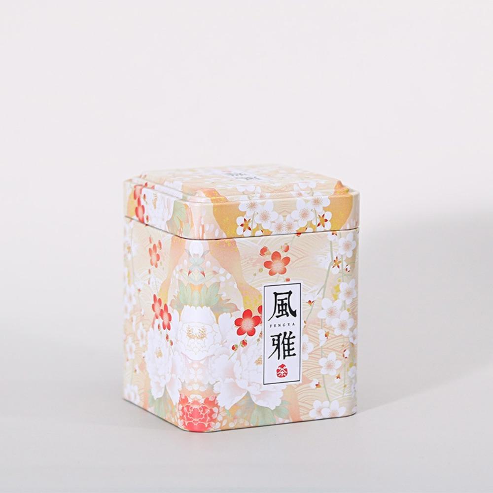 European Pastoral Style Mini Iron Box Easy-Carry Tin Cans Portable Tea Packaging Box