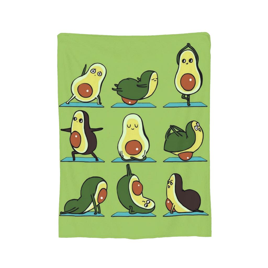 Süße Avocado-Fruchtdecken Korallenfleece Plüsch Ganzjahres-Tragbare Ultra-Weiche Überwurfdecken für Zuhause Auto Steppdecke