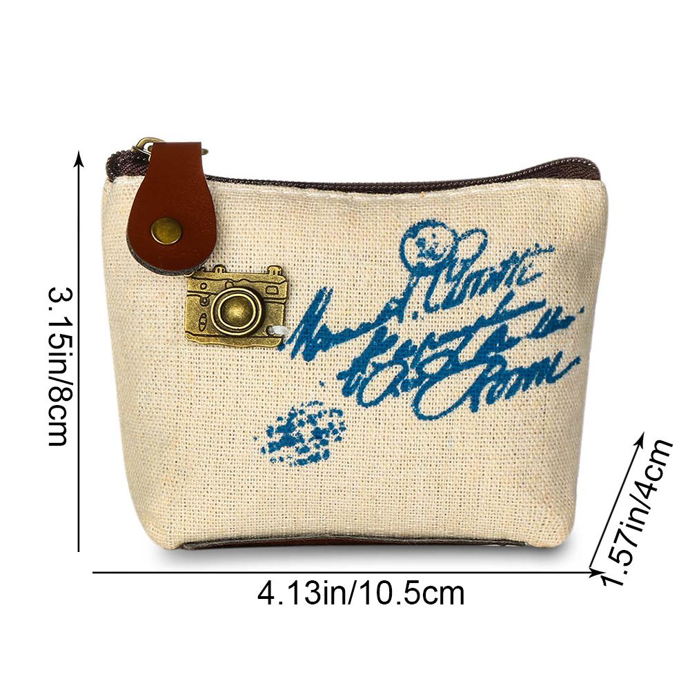 Retro Münzbörse Clutch Bag Große Kapazität Canvas Geldbörse Mini Münztasche Reißverschluss Schlüsseltasche Klassische Schlüsseltasche
