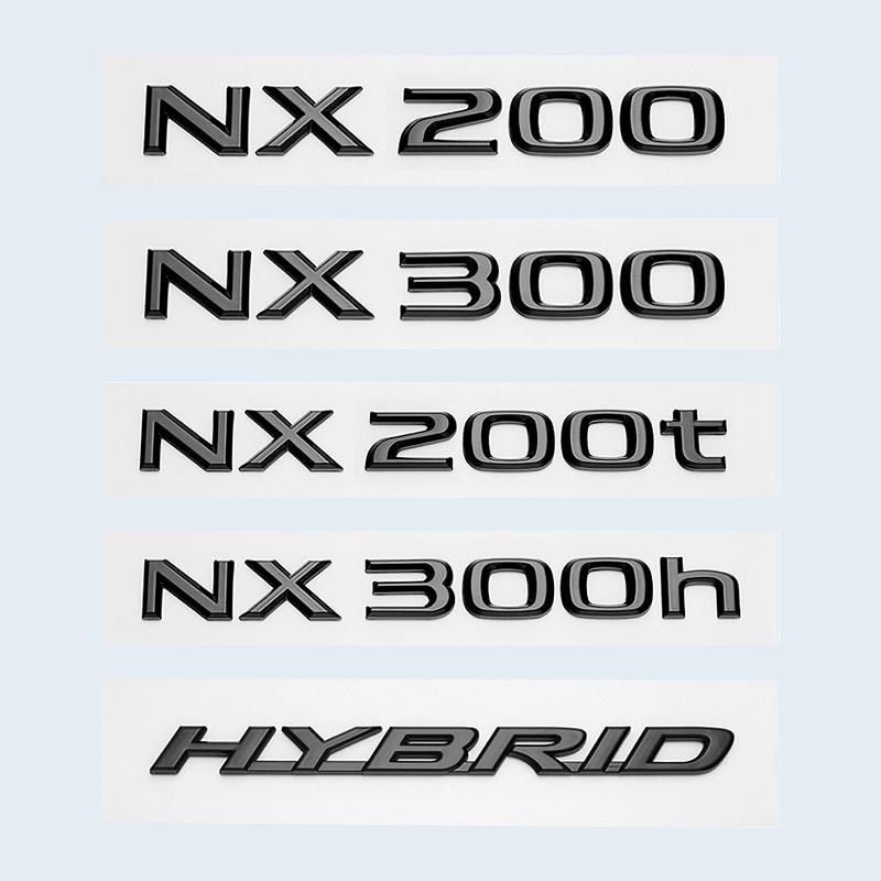 Glossy Black ABS Letters NX200 NX300 NX200t NX300h HYBRID Emblem For Lexus Car Trunk Sticker Badge Accessories