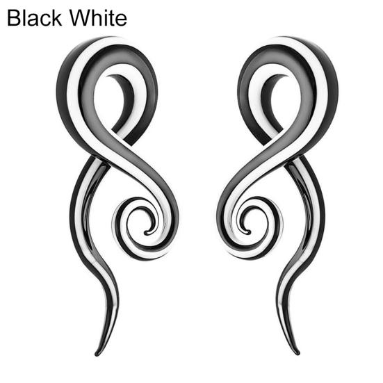 1 Par Unisex Calibres para Oreja de Caracol Retorcido de Vidrio Colgantes Tapones Dilatadores Expansores