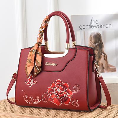 Damen Handtasche mit chinesischem Stil Stickerei Muttertasche Neue Große Kapazität Exquisite Umhängetasche Damen Crossbody Tasche