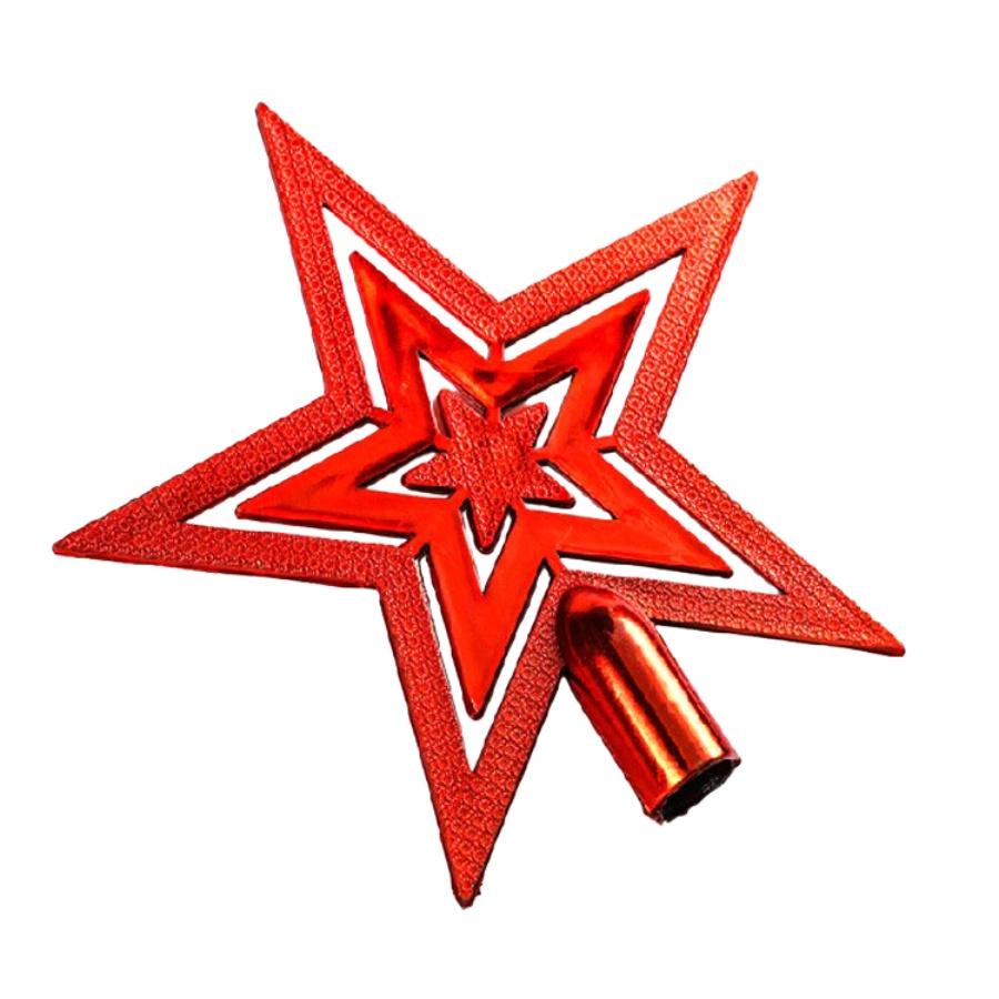 

1Christmas Tree Top Star Pendant Shiny Christmas Pentagram Red Gold Silver Star Decoration Ornament Gift красный