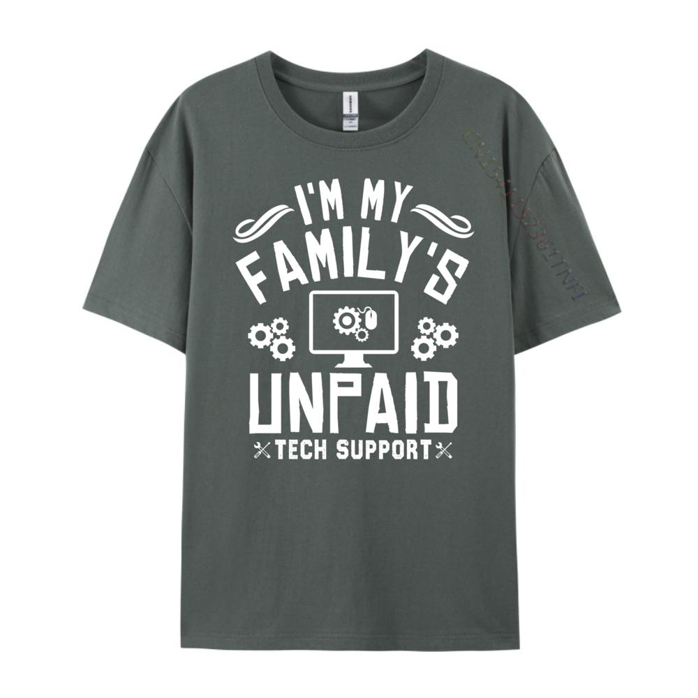 I M My Family Unpaid Tech Support Computer Engineer Anime T Shirts Man Clothes Graphic Cotton Short Sleeve