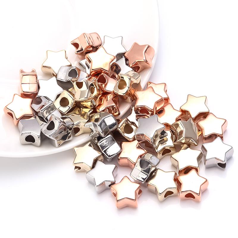 50-100pcs/Lot Star Shape CCB Beads Multicolor Loose Spacer Bead for Jewelry Making Findings DIY Bracelet Neklace Accessories