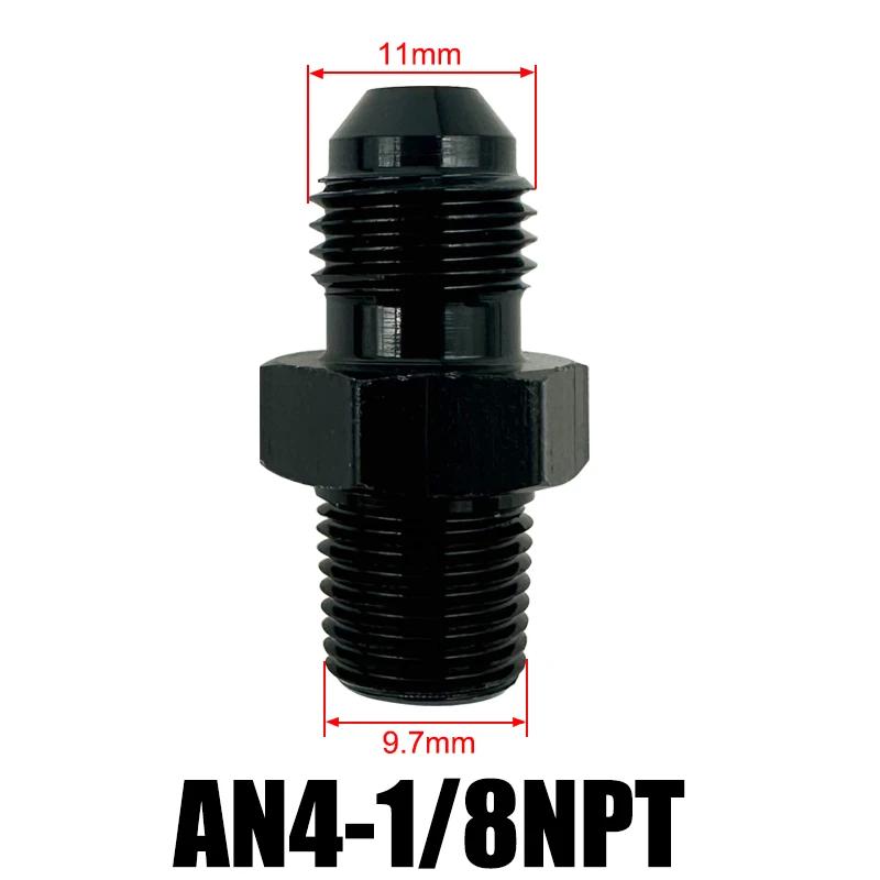 4AN 6AN 8AN 10AN 12AN To 1/2" 1/4" 1/8" 3/8" 3/4" NPT Oil Cooler Adapter Male Straight Fuel Hose Pipe Tube Thread Flare Fitting