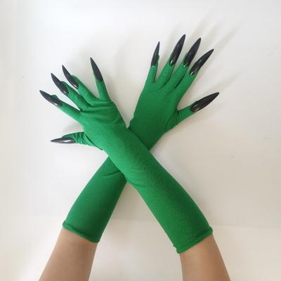 Halloween Gloves Long, Nail Ghost Claw Gloves, Performance Props Elastic Sexy Leopard Paw Gloves