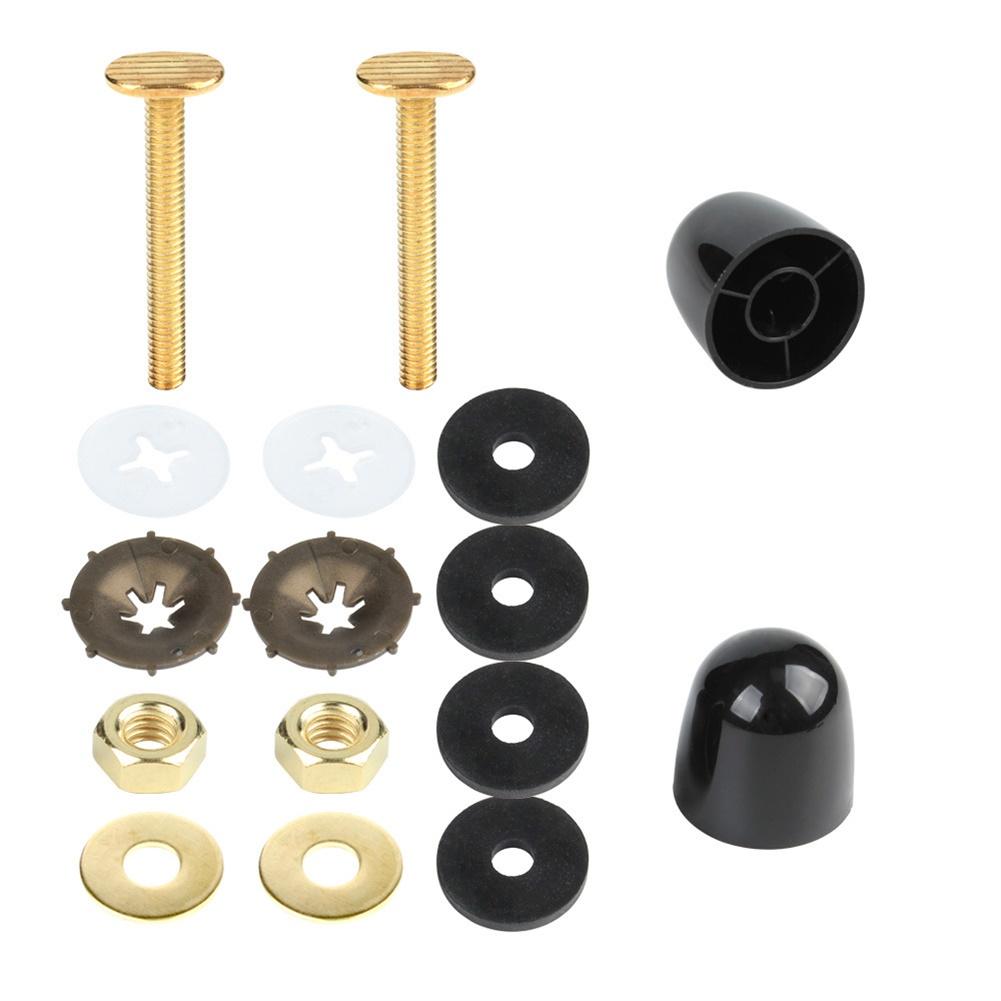 

T Shape Copper Plated Toilet Floor Fixing Screws With ABS Protective Cover, Bathroom Hardware Screws And Fasteners чорний