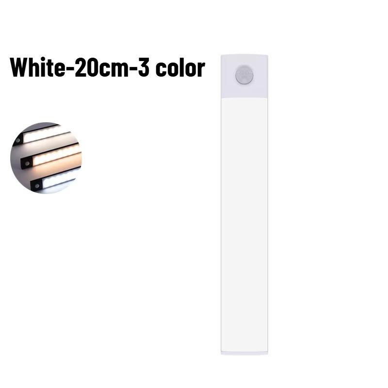 20/40cm LED Motion Sensor Cabinet Light Ultra Thin Rechargeable Night Sensor Lamp 3 Color Adjustable Induction Detector Lamp