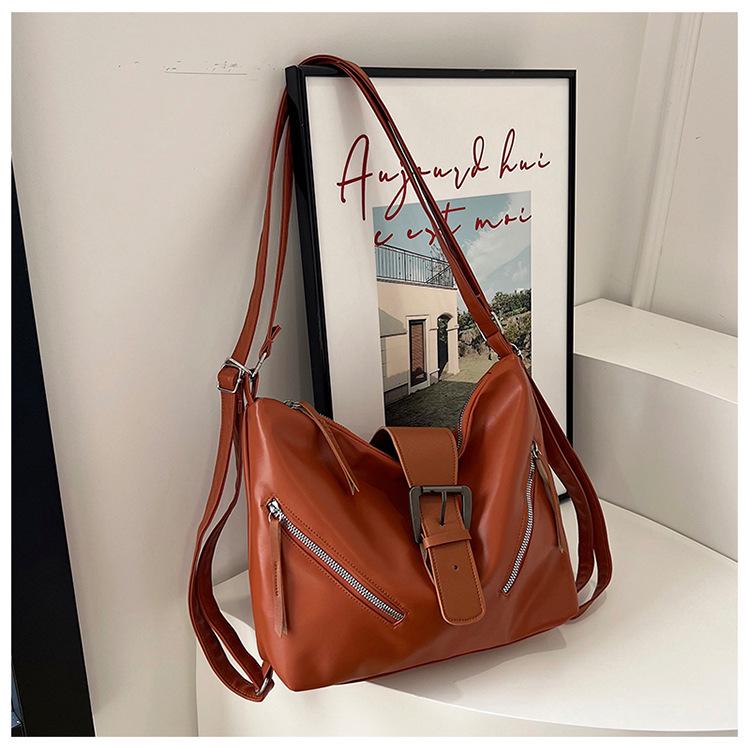 

2024 Retro Motorcycle Style Multi-Use Casual Handbag Tote and Crossbody Backpack