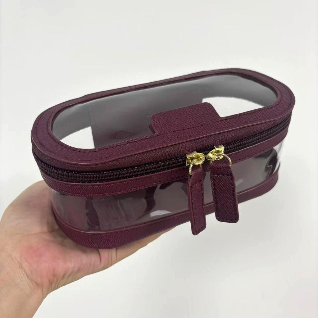 Double-Layer Makeup Bag: Mother-Child Transparent Travel Wash Bag with Wet/Dry Separation