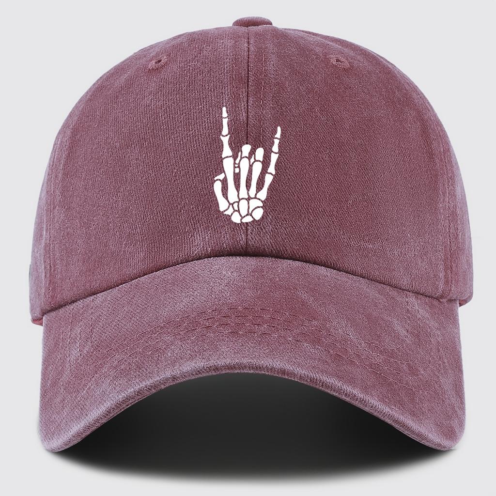 Skull Hand Print Design Adjustable Dad Trucker Visor Sun Hat Unisex