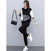 Plus Size Elegant Age Reducing Color Blocking Sweatshirt Jacket Two Piece Set Women's Casual Sportswear Arrival Spring
