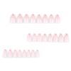 Almond French Stick On Nail Floral Press On Nail Short Acrylic Nail Flower False Nail for Women and Girls 24PCS