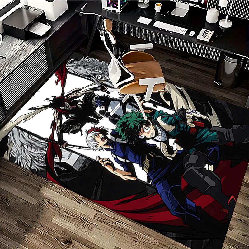 1 Stück My Hero Academia Stuhlmatte - Anime Cartoon Design Büroteppich, Rutschfester Teppich für Schreibtisch, Geeignet für Heimdekoration, Wohnzimmer, Schlafzimmer, Spielzimmer,