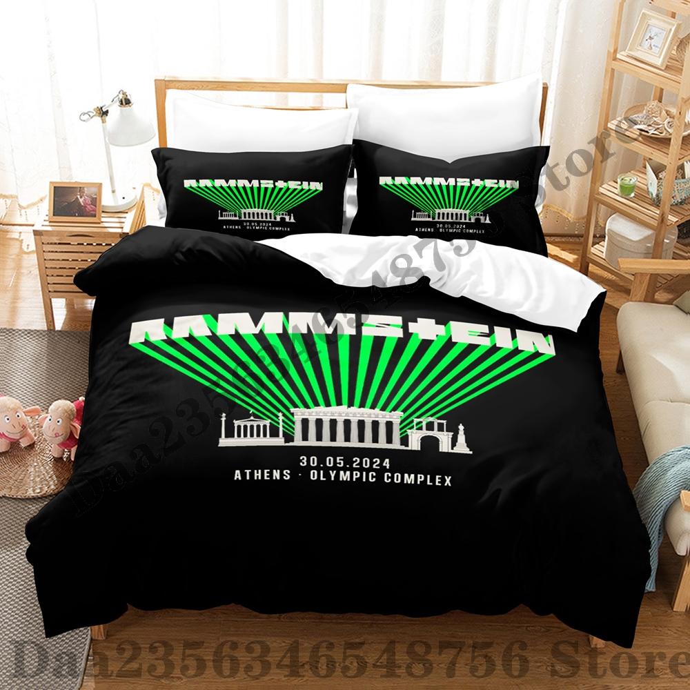 Rammstein Bettwäsche Set Einzelbett Twin Full Queen King Size Bettwäsche Set Erwachsener Kind Schlafzimmer Bettbezug Sets 3D Anime Bettlaken Set