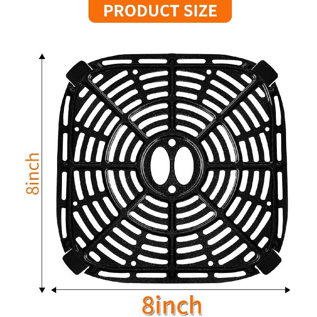 Air fryer Grill Pan for BLACK+DECKER Purify 6QT Air Fryer, 8.1’’×8.1’’ Air Fryer Replacement Parts Grill Plate Crisper Plate Accessories