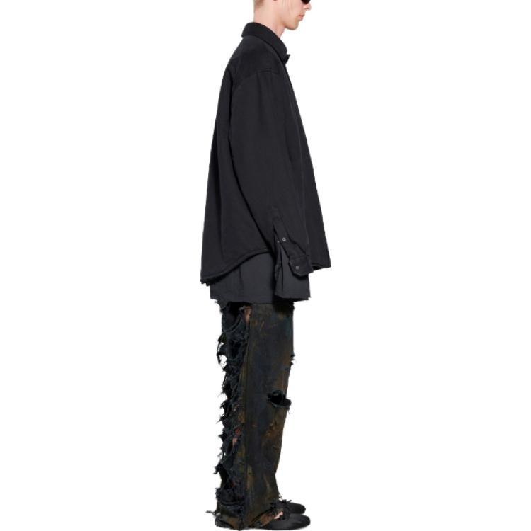 Balenciaga Shirt Loose Fit Unisex Black 719305TNW111700