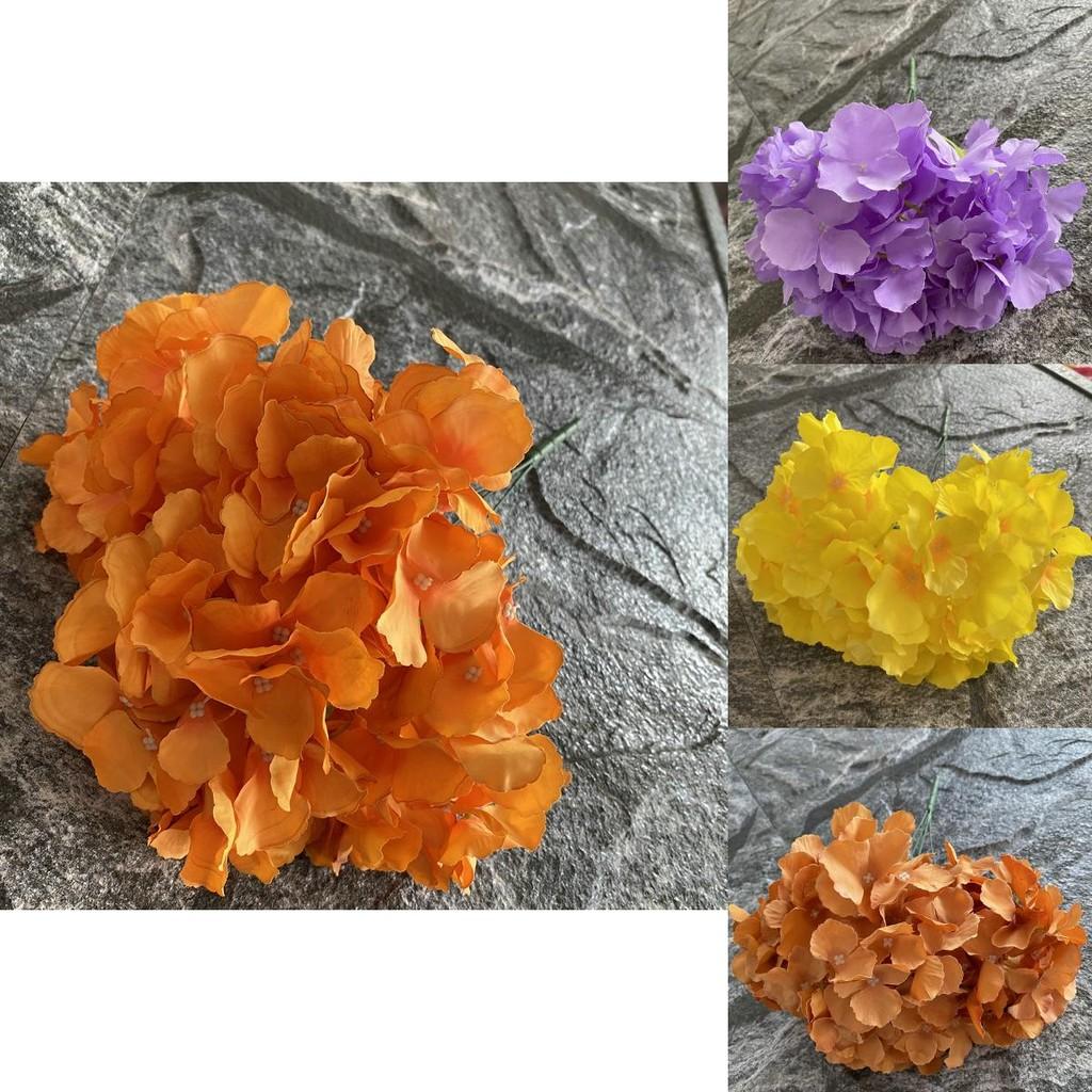 French Style 5 Head Hydrangea Artificial Silk Flower For Wedding Photography Decor