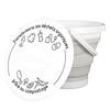 Foldable Compost Bucket - BRAND - 5L - Handle - Lid - Retractable