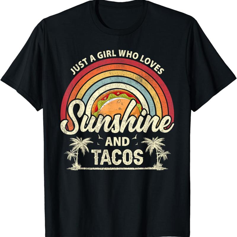Just A Girl Who Loves Sunshine And Tacos Funny T Shirt S разноцветный