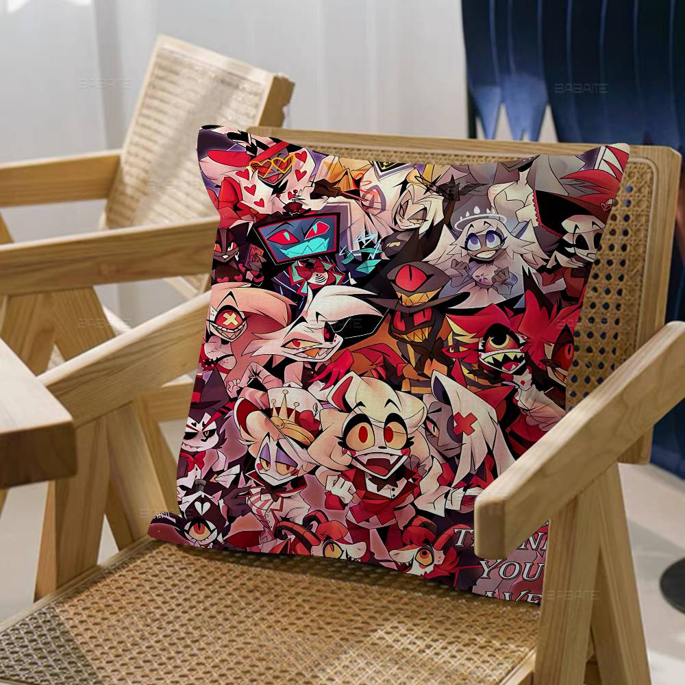 Cartoon H-Hazbin H-Hotels Pillow Gifts Home Office Furnishings Bedroom Sofa Car Cushion Cover Case 45x45cm