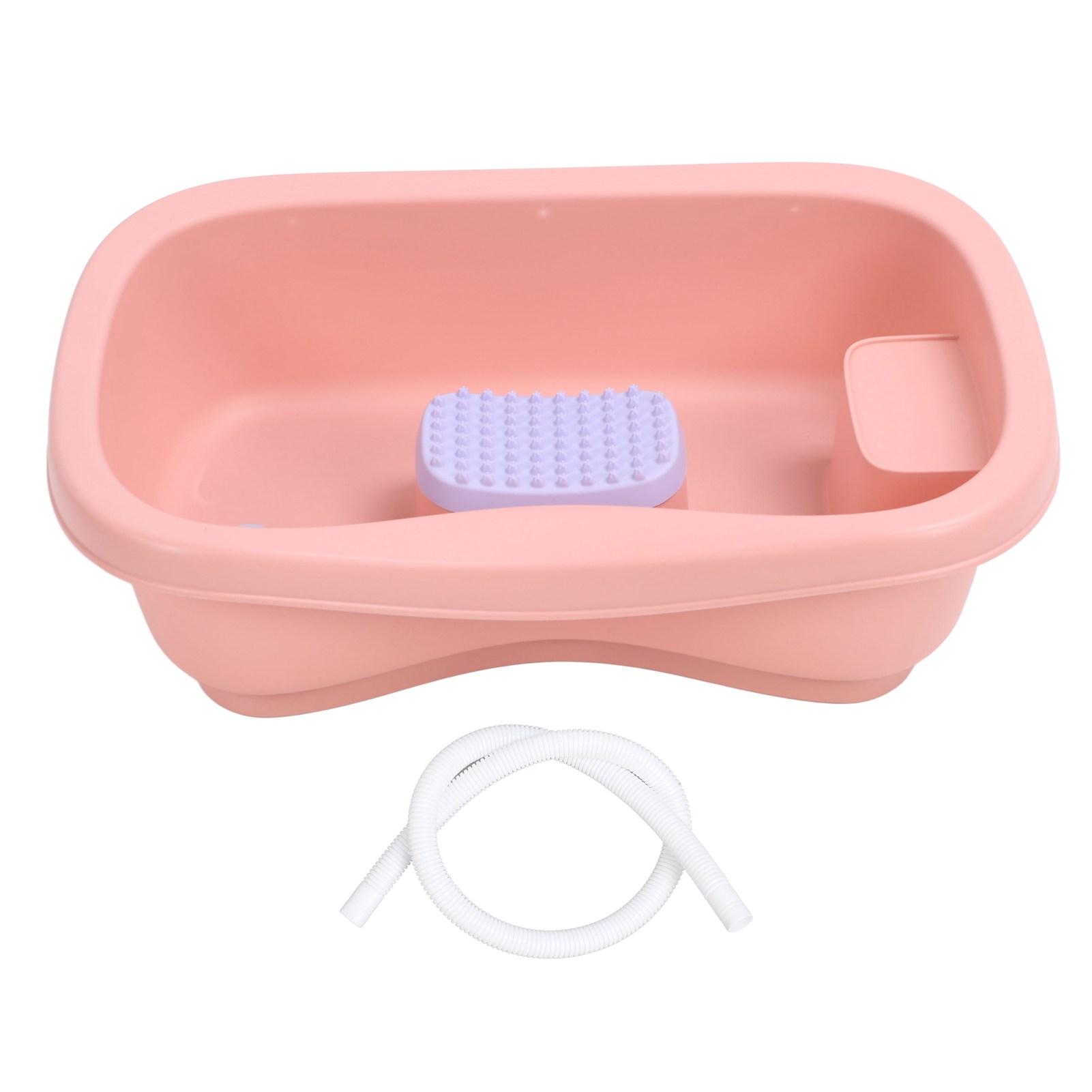 

Bedside Shampoo Basins Sink Shampoo Bowl Hair Washing Basin with Hose Brush for Pregenant Women розовый
