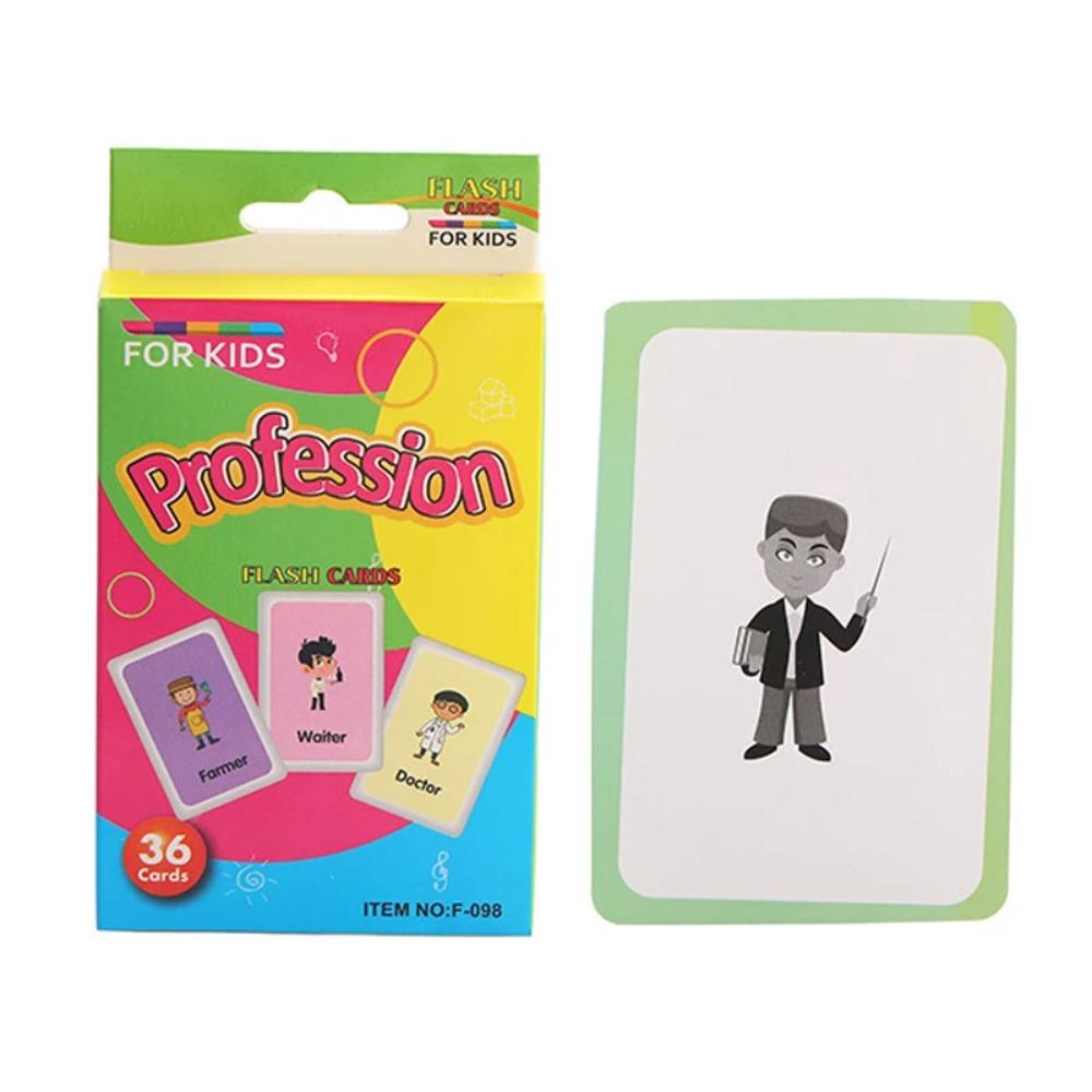 36 Cards/Box English Cognitive Card Animal Shape Fruit Color English Words for Baby Early Learning Educational Toy